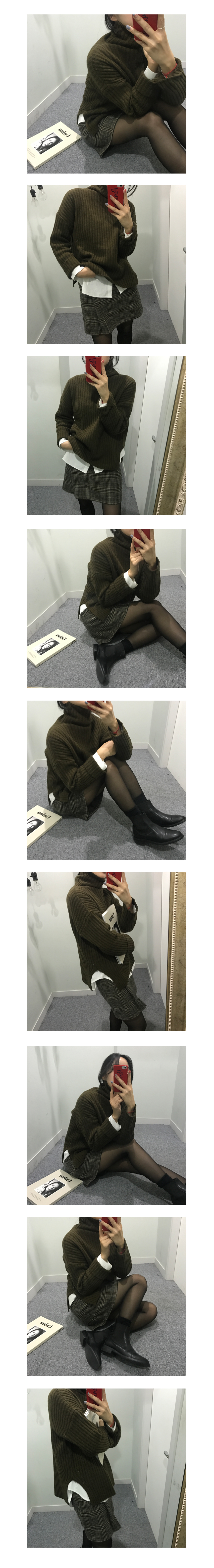 Check mini skirt autumn winter lap skirt