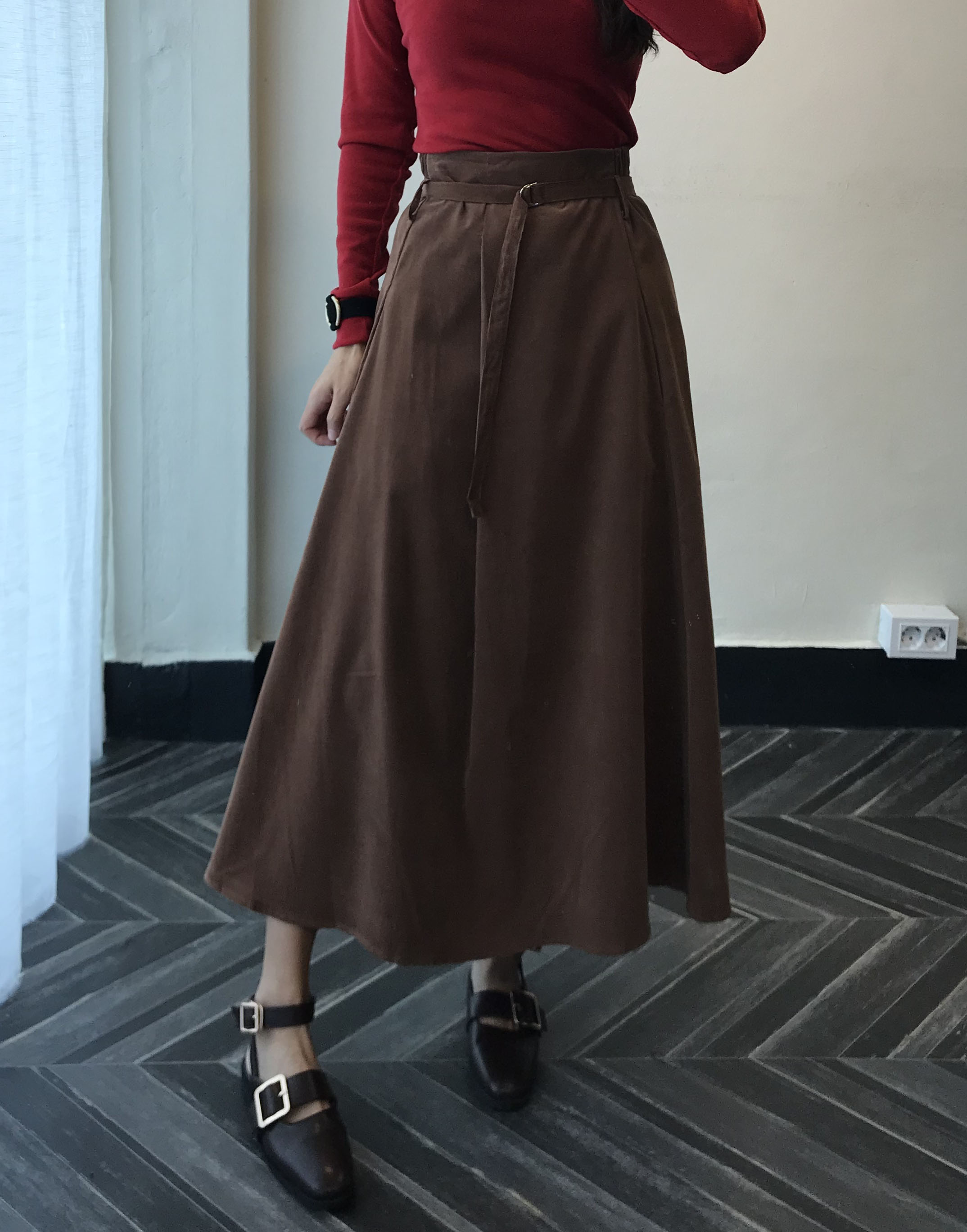 Long skirt 2color skirt autumn