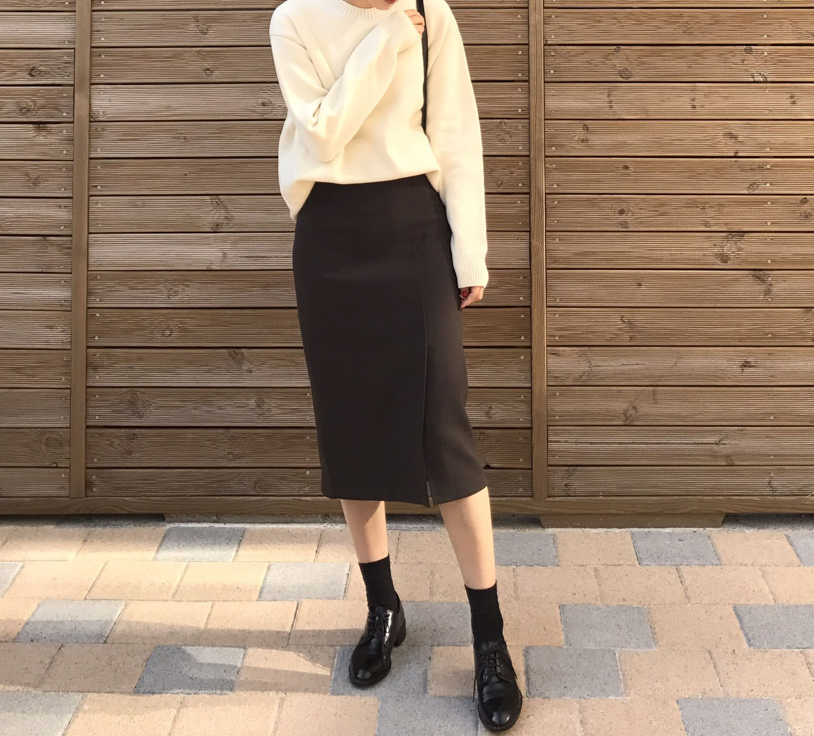 Autumn H line high waist long skirts coordination 