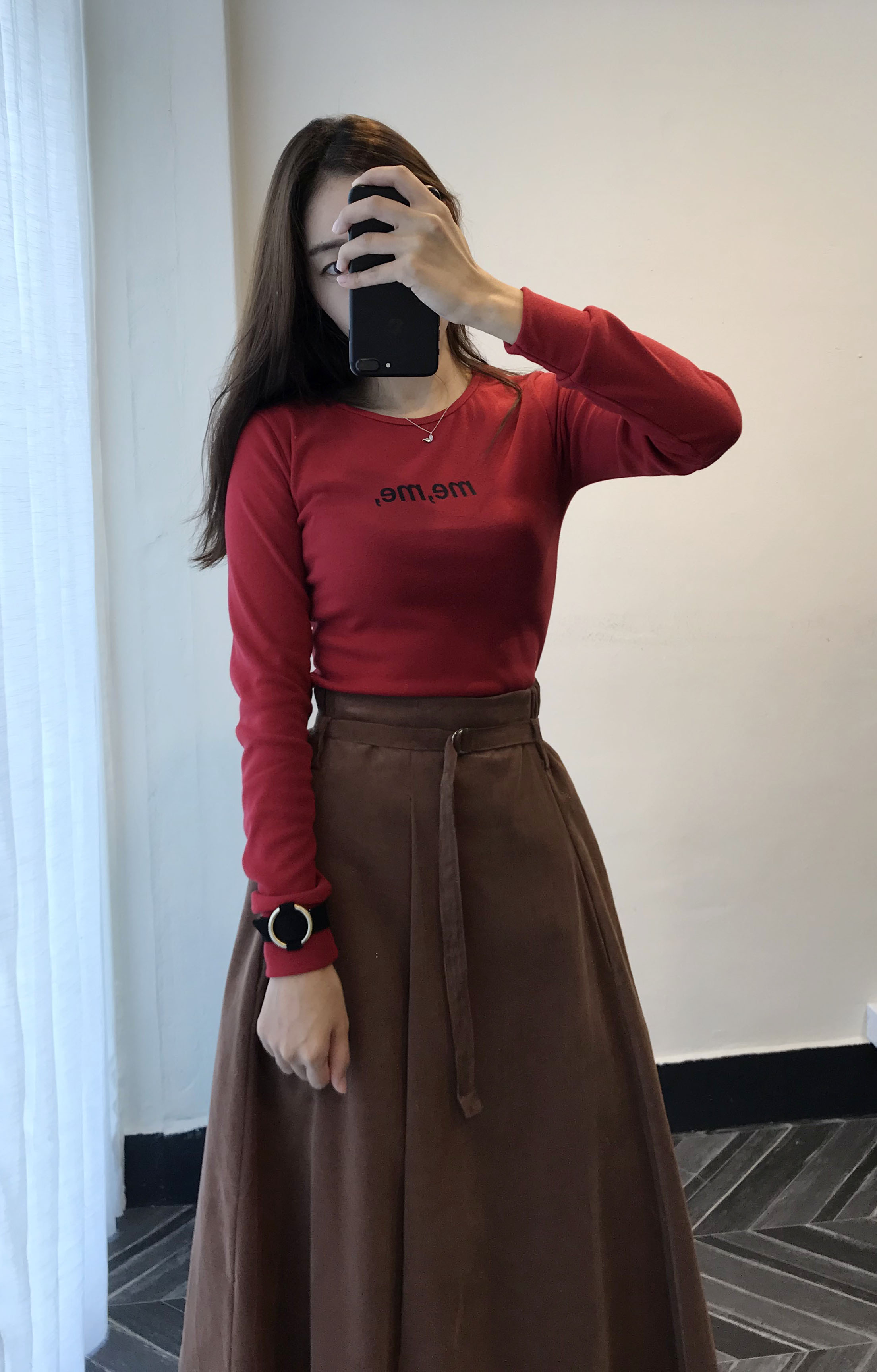 Long skirt 2color skirt autumn