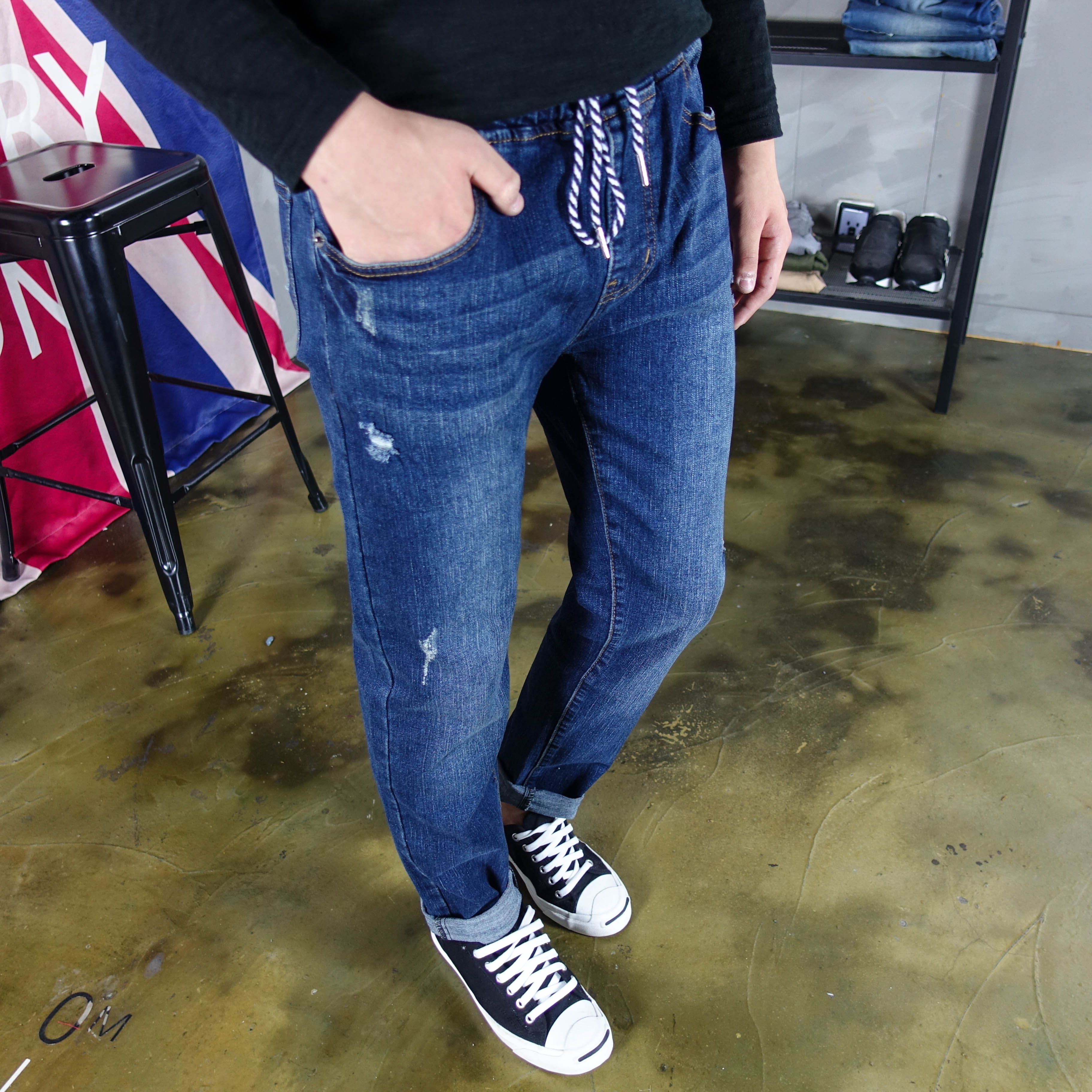 Korea Jeans Pants Men's Bending Jeans Jeans Big