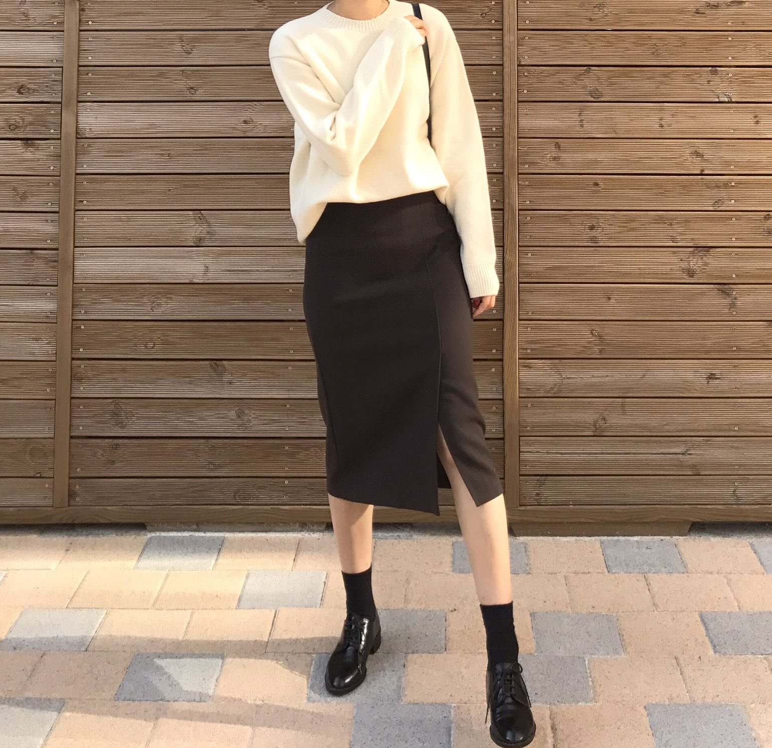 Autumn H line high waist long skirts coordination 