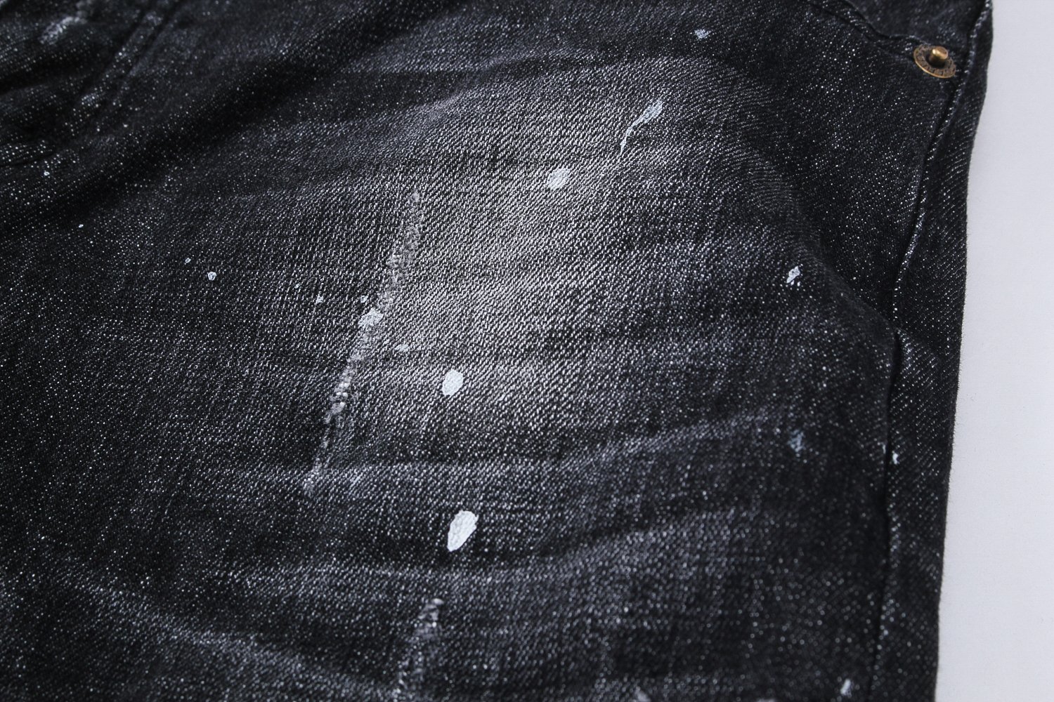 Korea Jeans Pants DiSquared 2 Black Leather Patch 