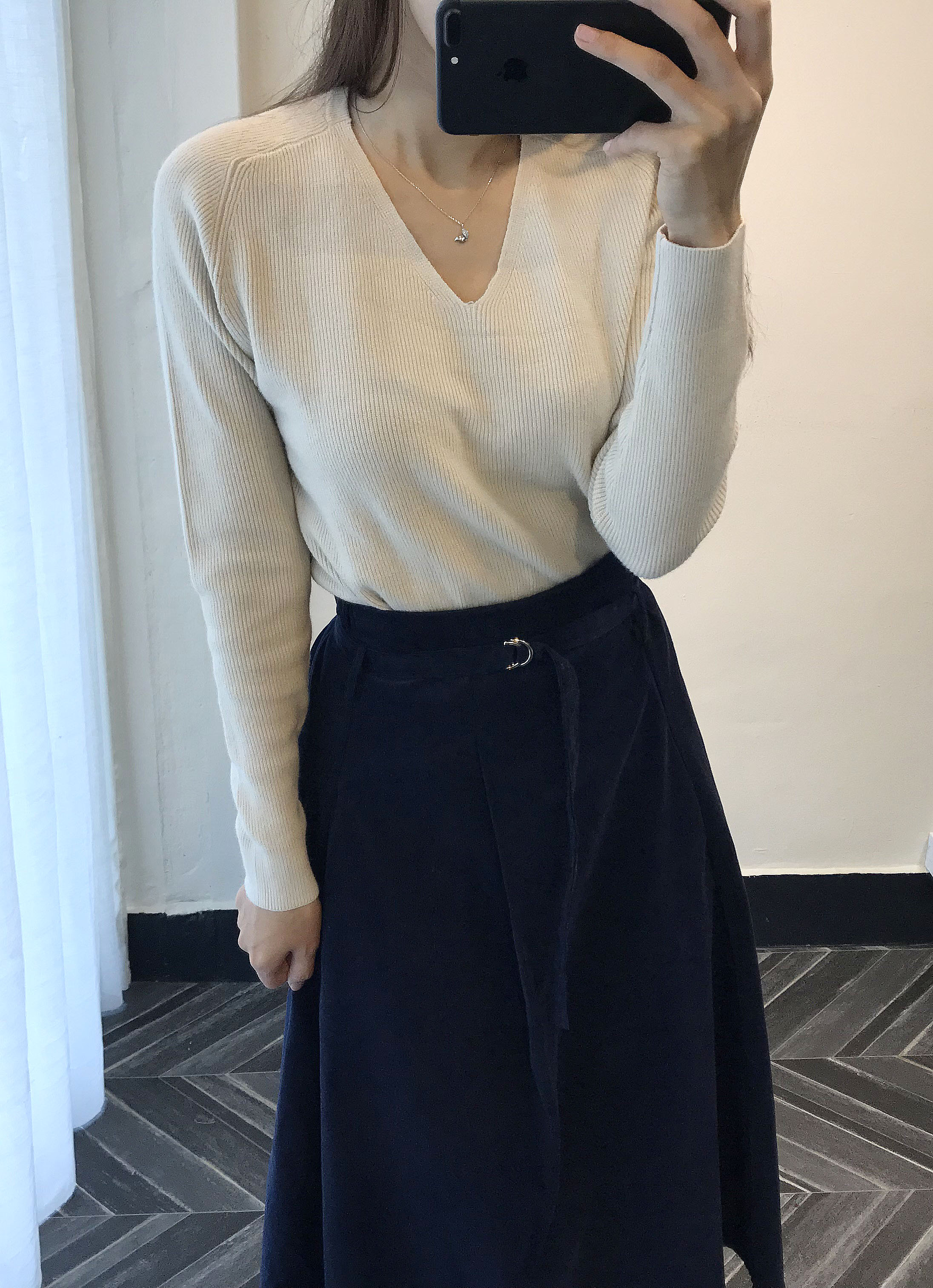 Long skirt 2color skirt autumn