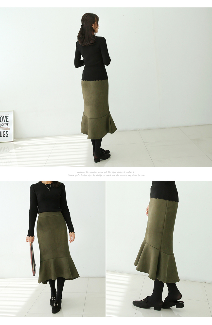 Suede mommy skirt Grain autumn long Neoprene bandi