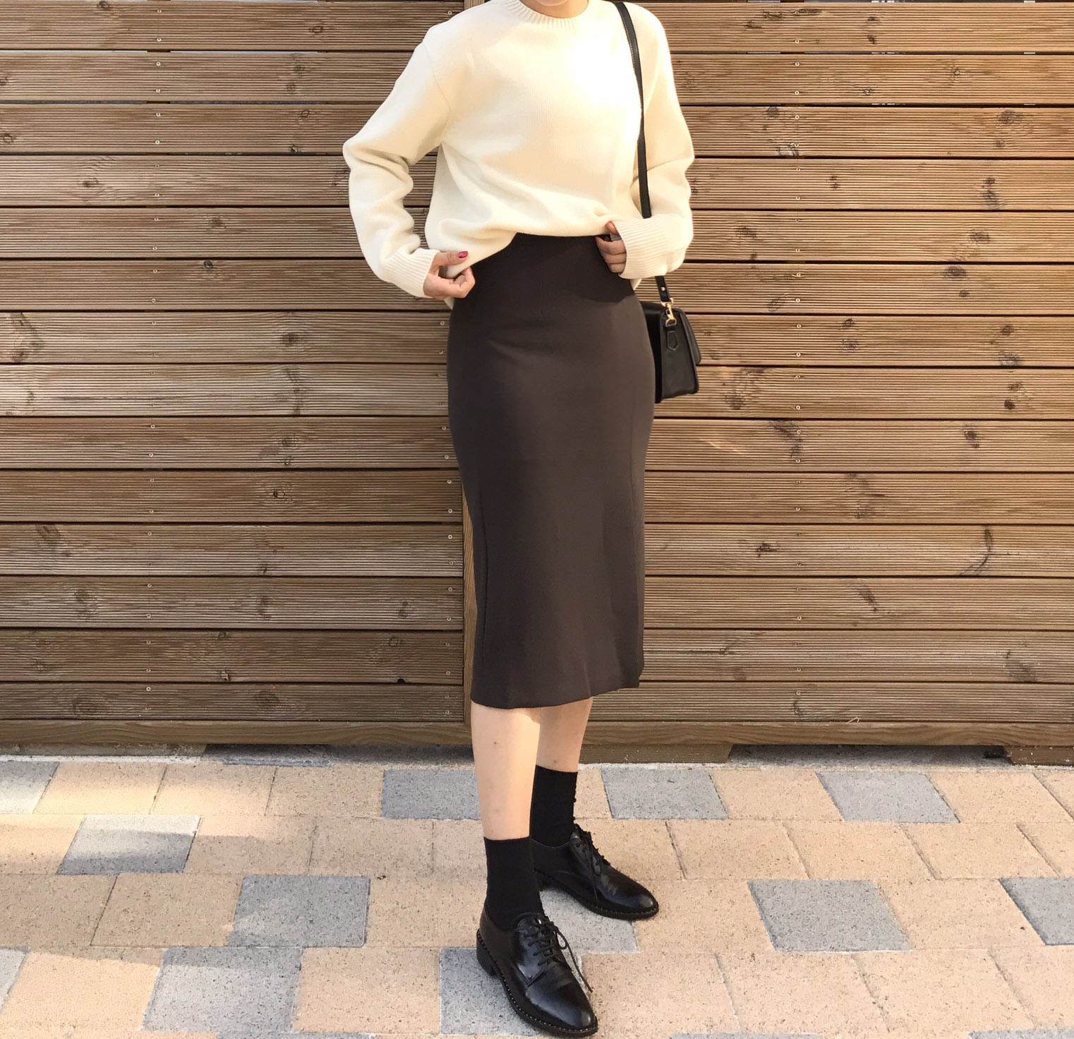 Autumn H line high waist long skirts coordination 