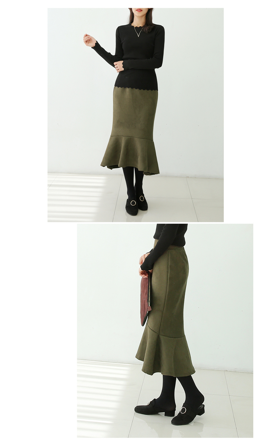 Suede mommy skirt Grain autumn long Neoprene bandi
