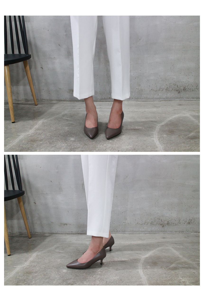 Handmade Cowhide Stiletto Mid Hill 5cm Women's 