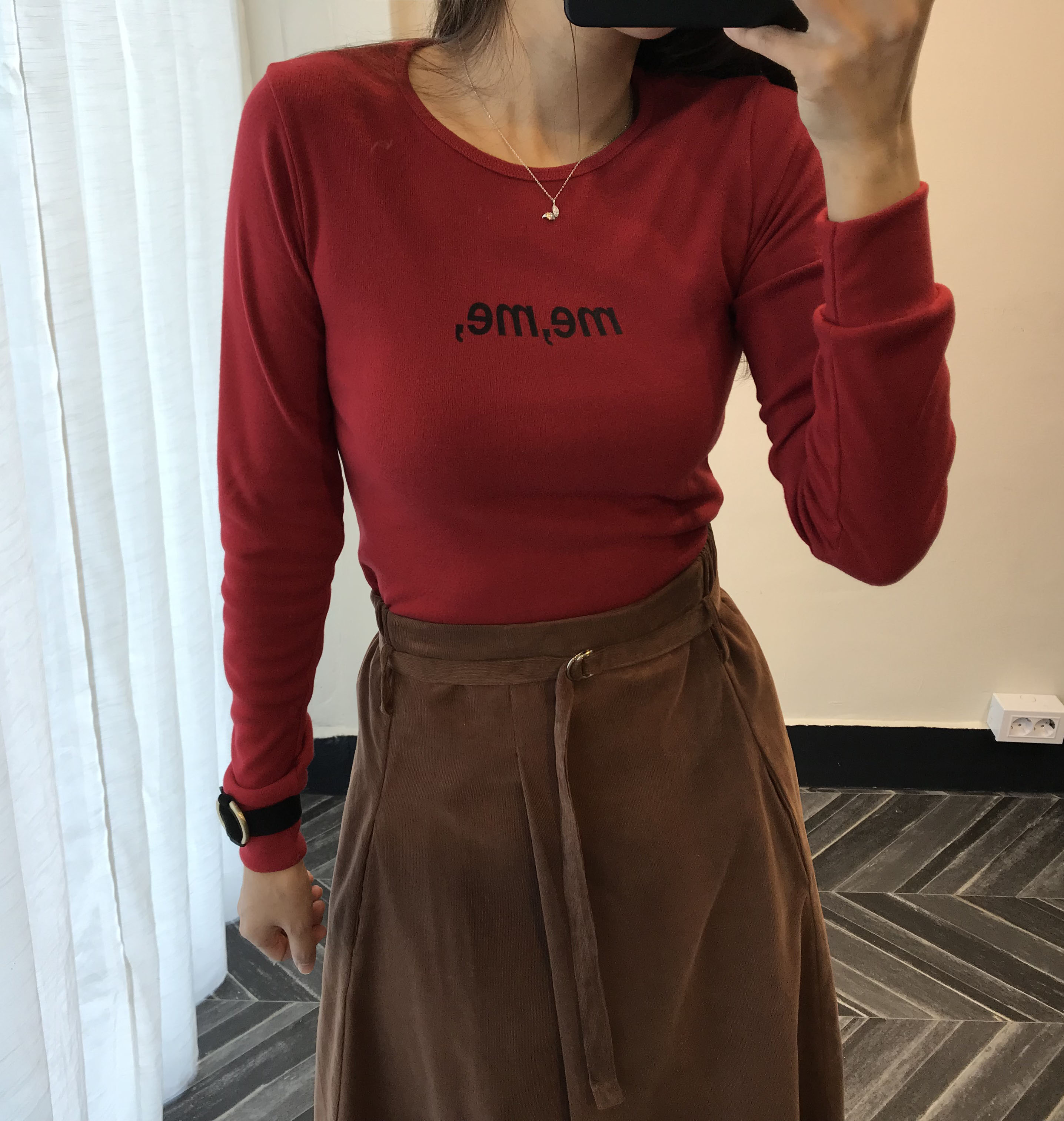 Long skirt 2color skirt autumn