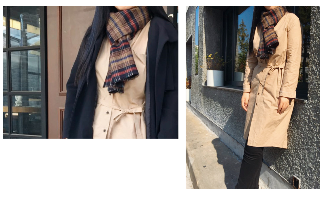 Check muffler Autumn winter shawl Daily fashion Ba