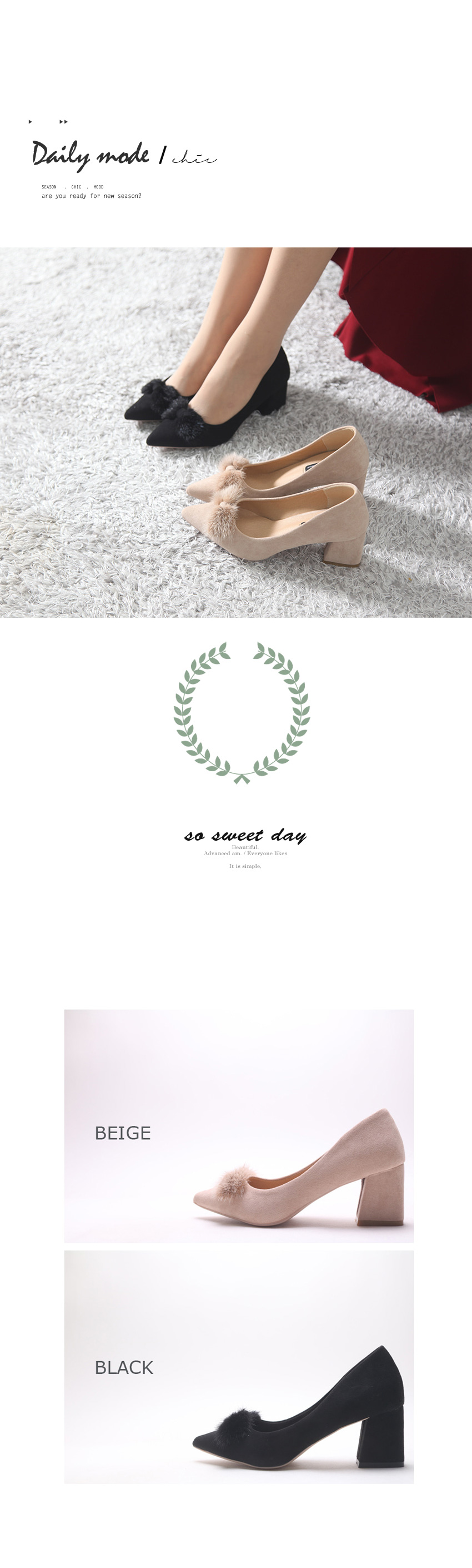 Stiletto Mink Decorative Suede Pumps Medium Heel 6