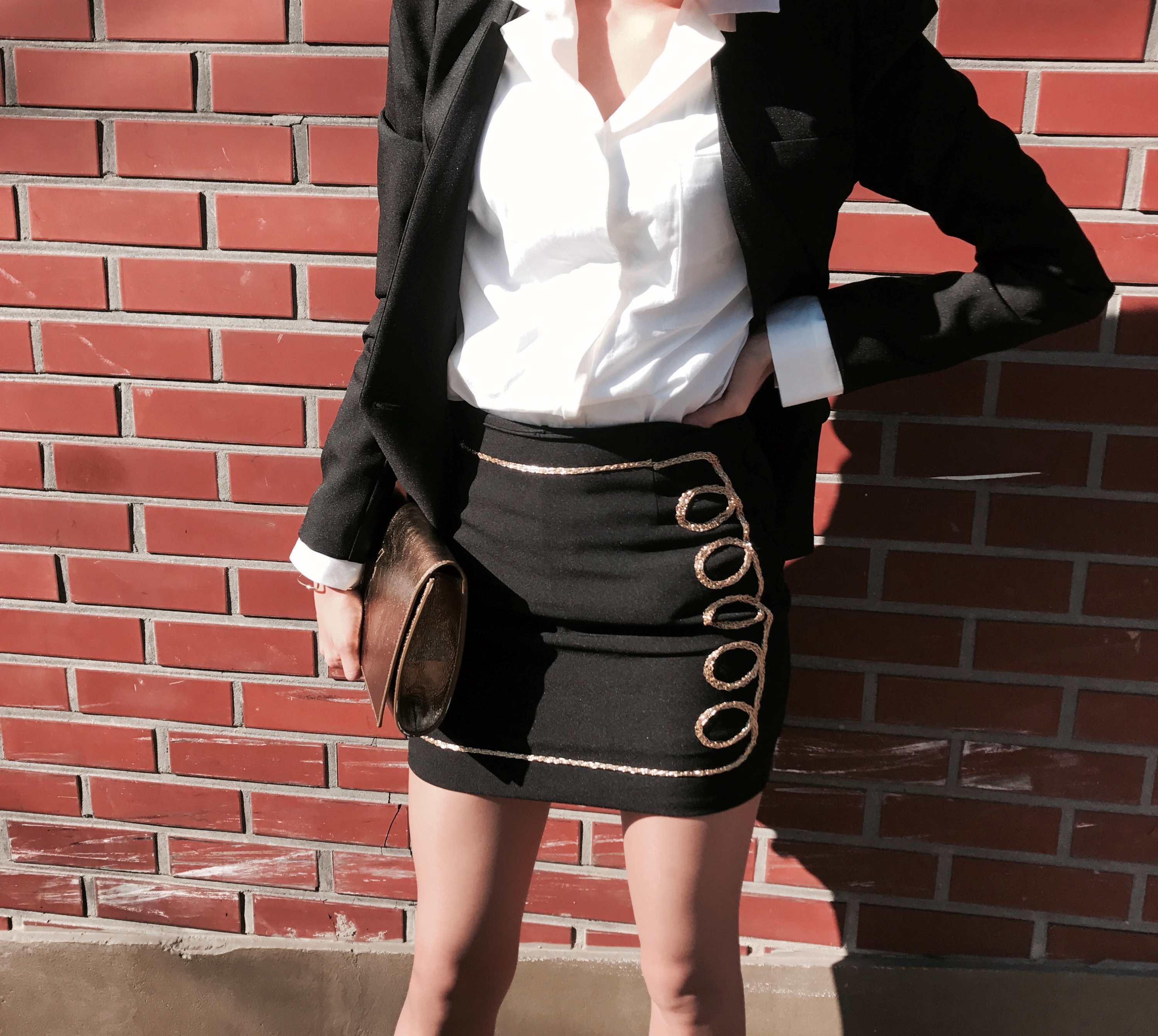 Gold ring skirt pants mini skirt sexy girl crush l