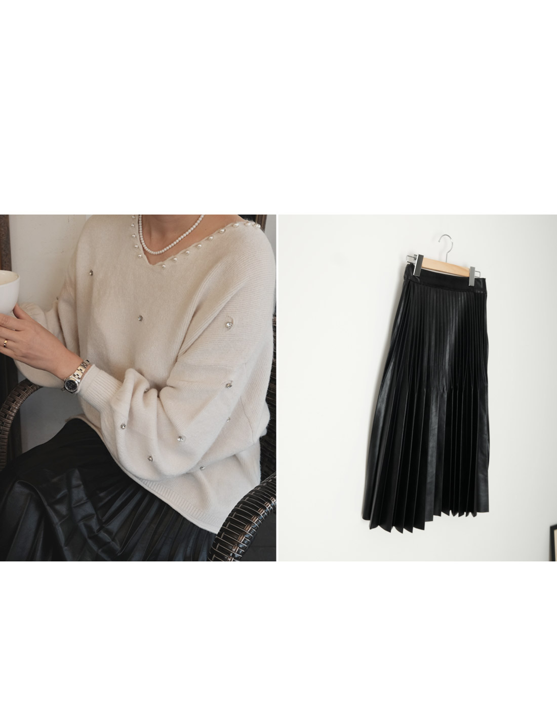 Bloom Mono Premium Reza Long Pleated Skirt Easy Bl