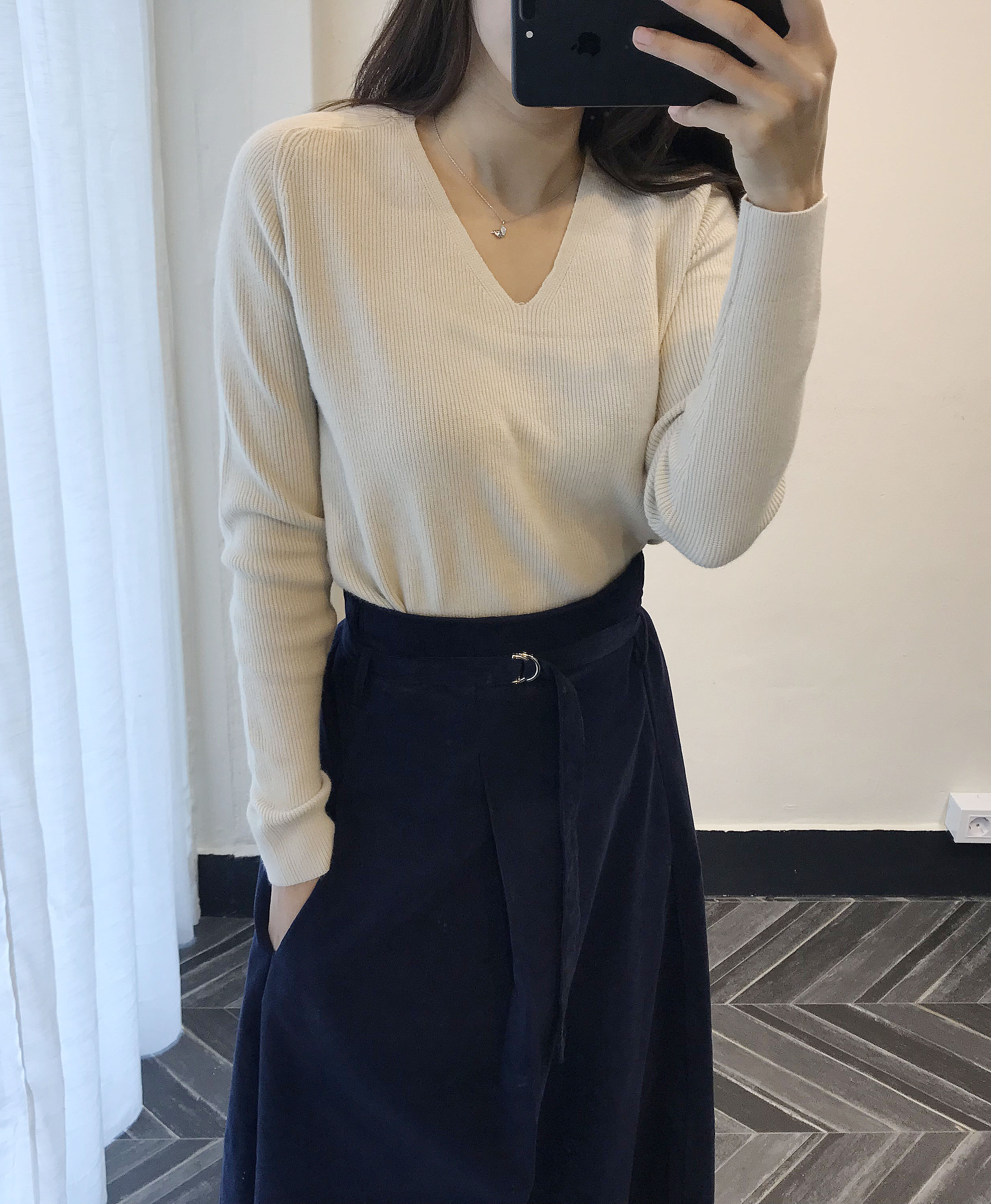 Long skirt 2color skirt autumn