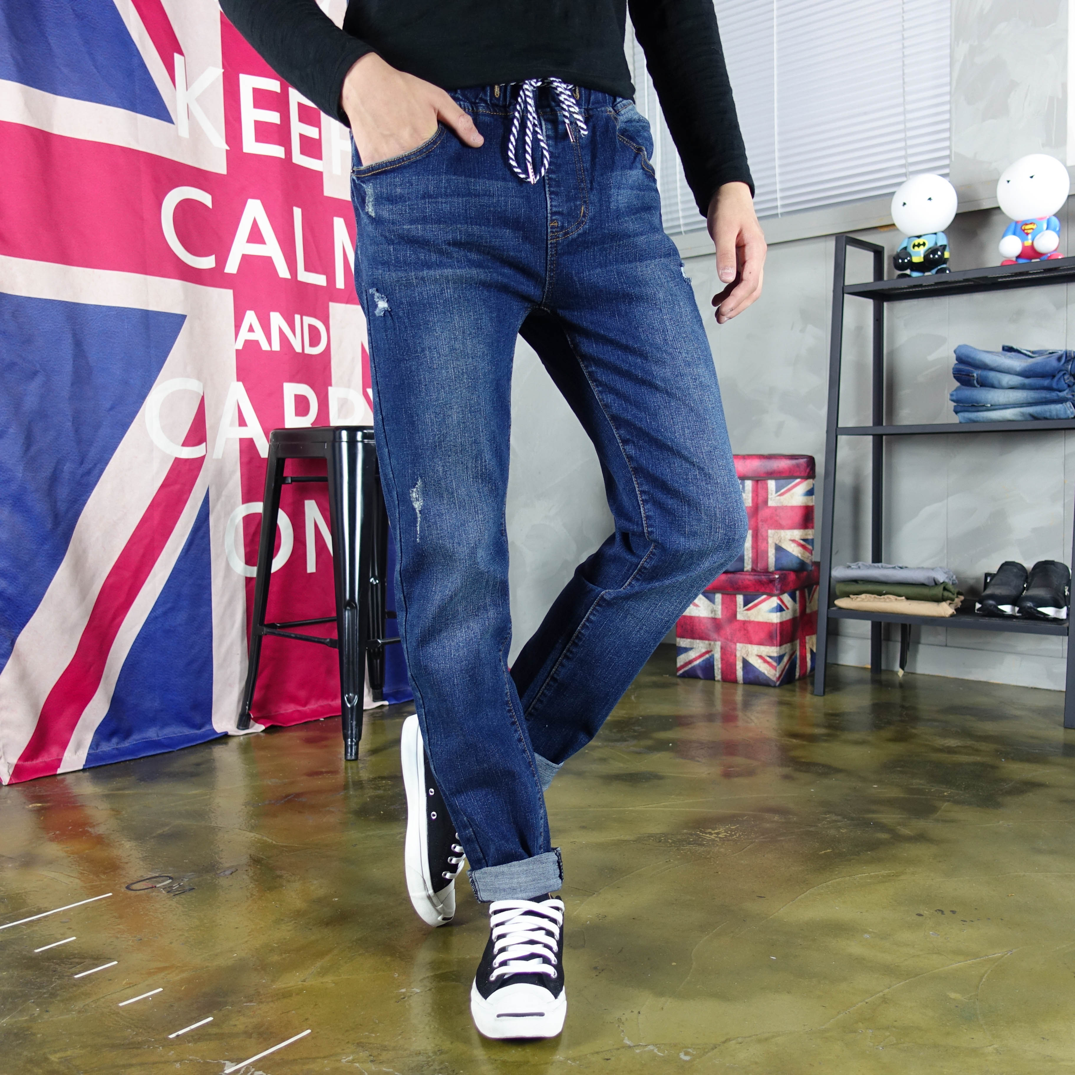 Korea Jeans Pants Men's Bending Jeans Jeans Big