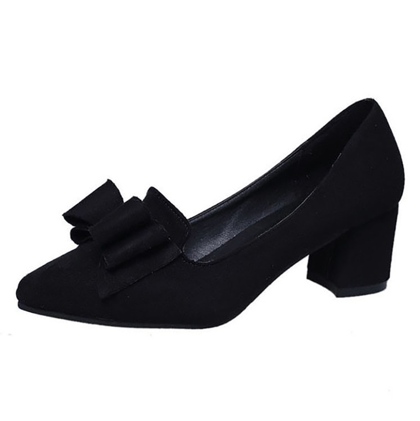 Ribbon Middle Hill Stiletto Pumps Shoes 6cm Female