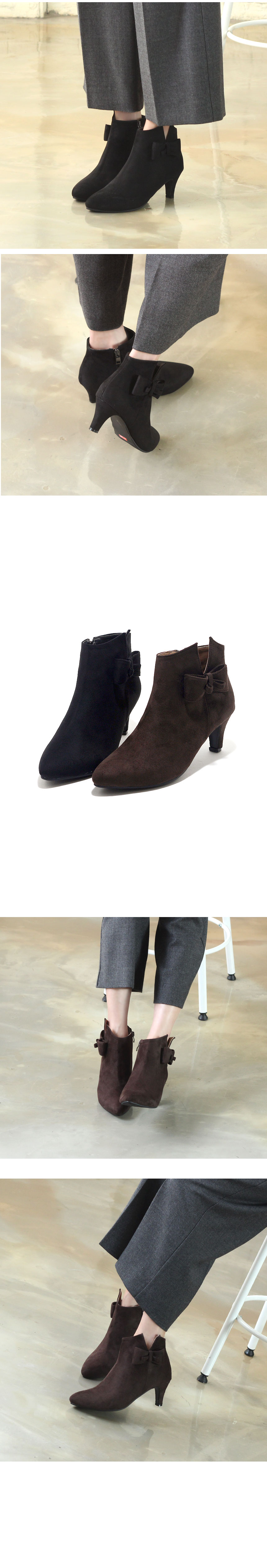 Ribbon Suede 6cm Angle Boots 836 Winter Ankle Hill