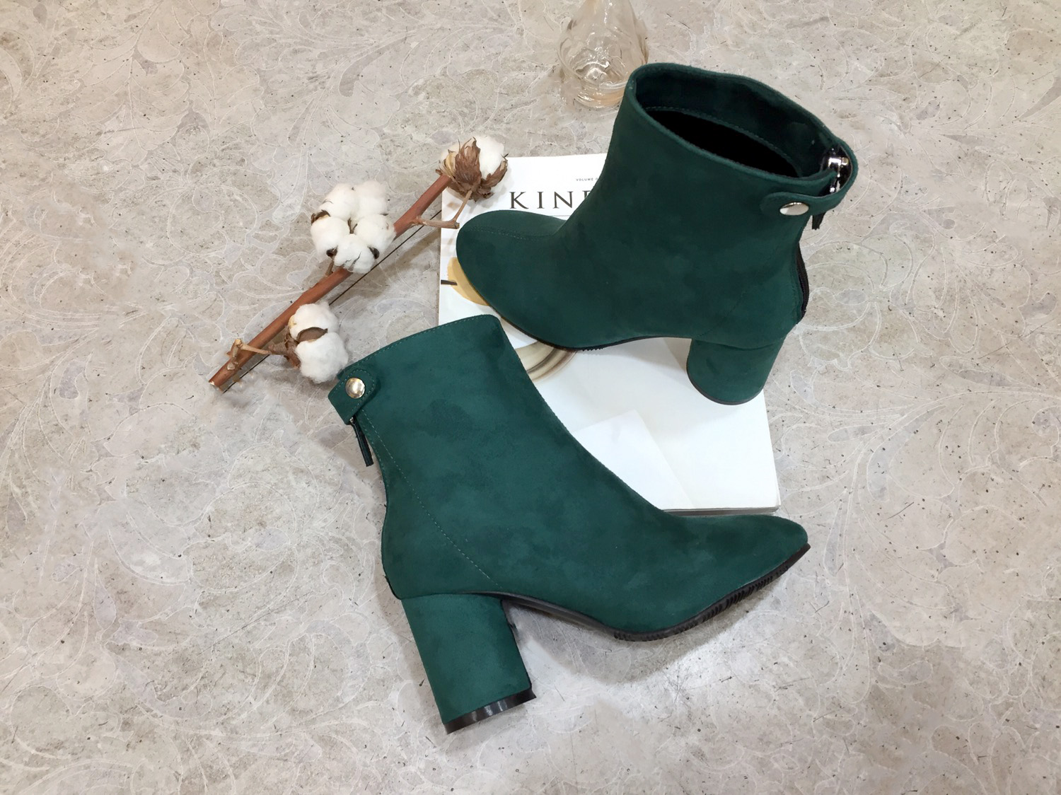 7cm merci simple suede suede round hoodie Ankle bo