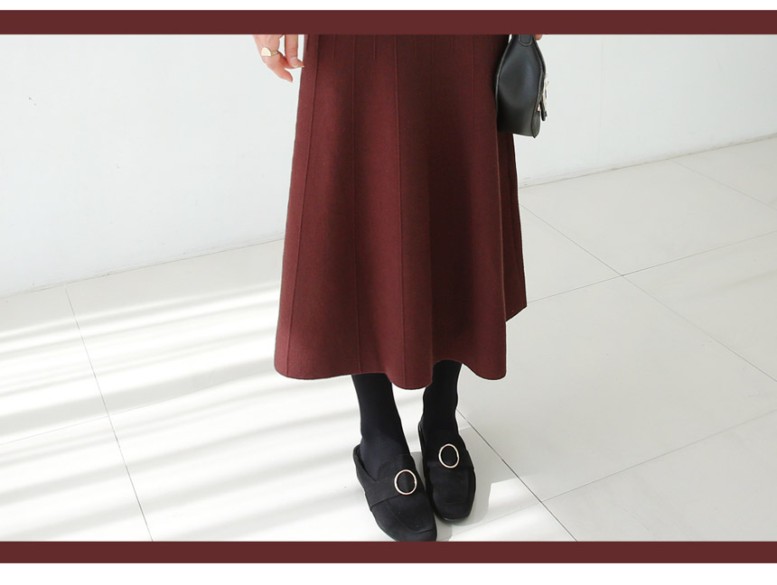 Knit Flare Long Skirts Charlotte A Line 30 Women F