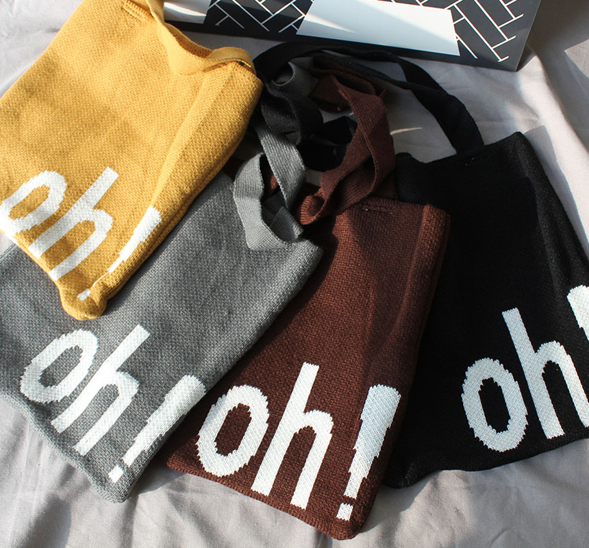 Double knit eco bag Shoulder bag Knit bag Winter k