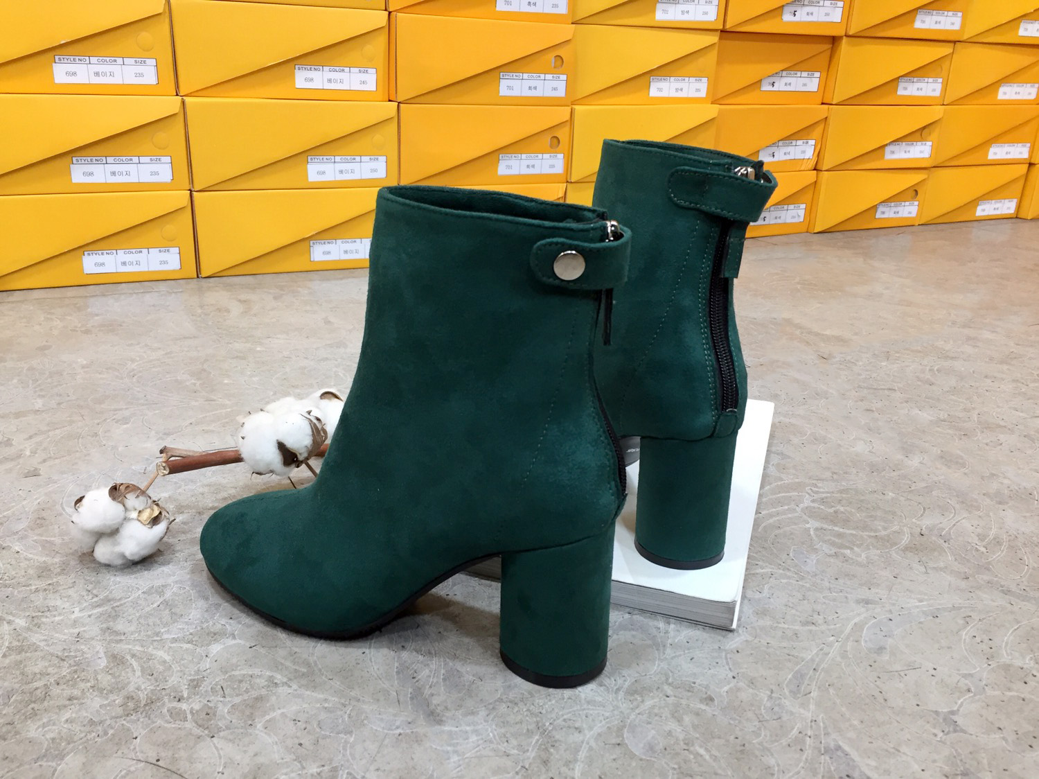 7cm merci simple suede suede round hoodie Ankle bo