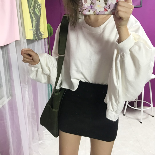 Line banding mini skirt 2color 20s female double l