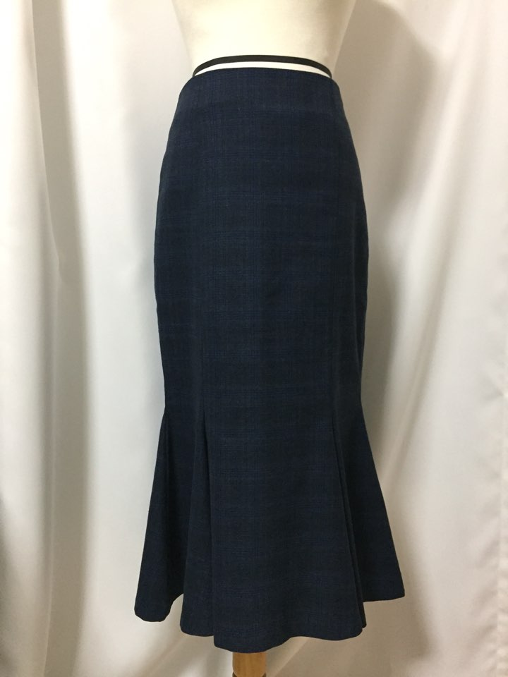 Check Mermaid skirt 2col Stylish neat modern sensi