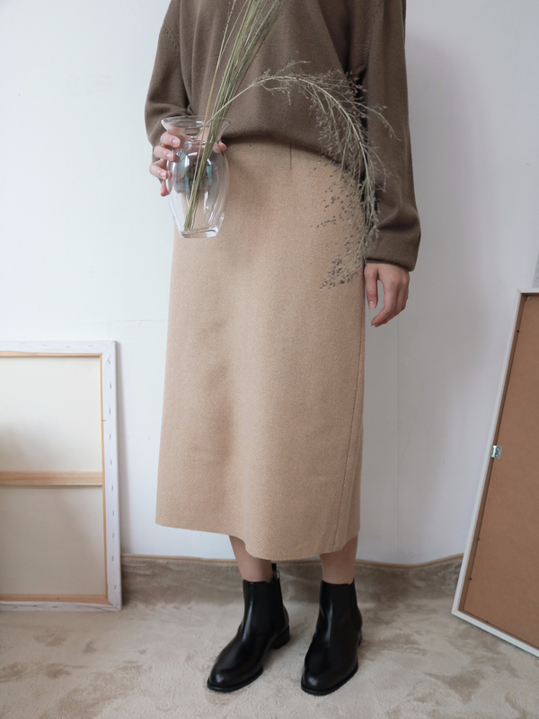 Woolen Long Skirt 2color Vegetable Winter Pit H Li