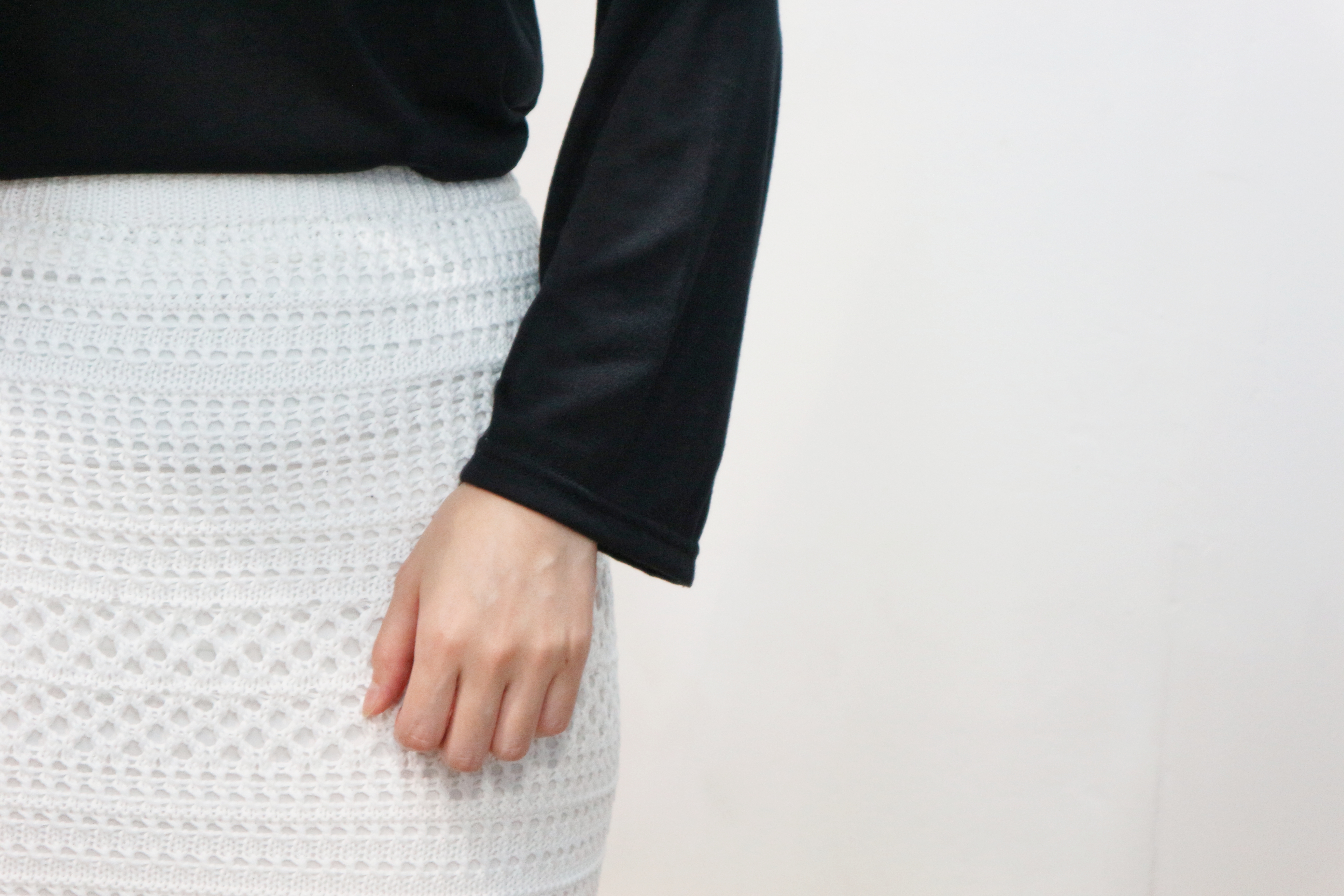 See-through Mermaid Knit Long Skirt Skirt Bending