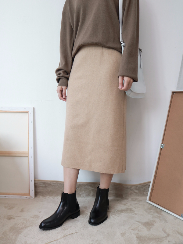 Woolen Long Skirt 2color Vegetable Winter Pit H Li