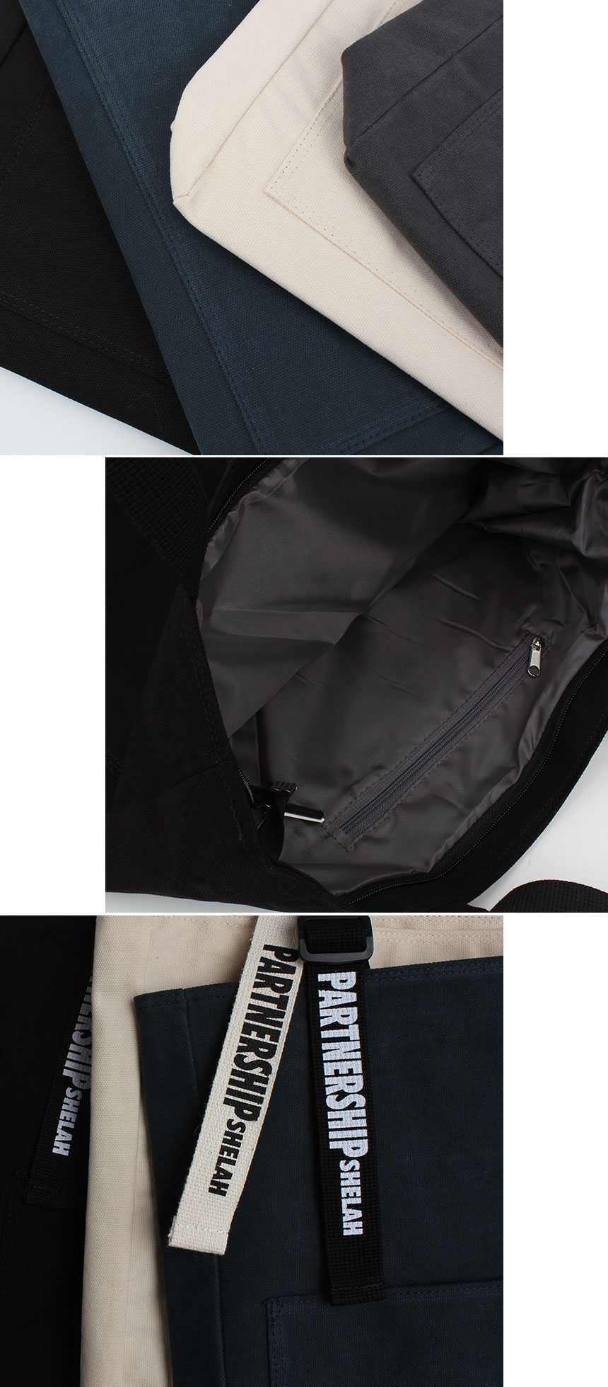 Shoulder Pocket Eco Back Lettering Canvas Bag Dail