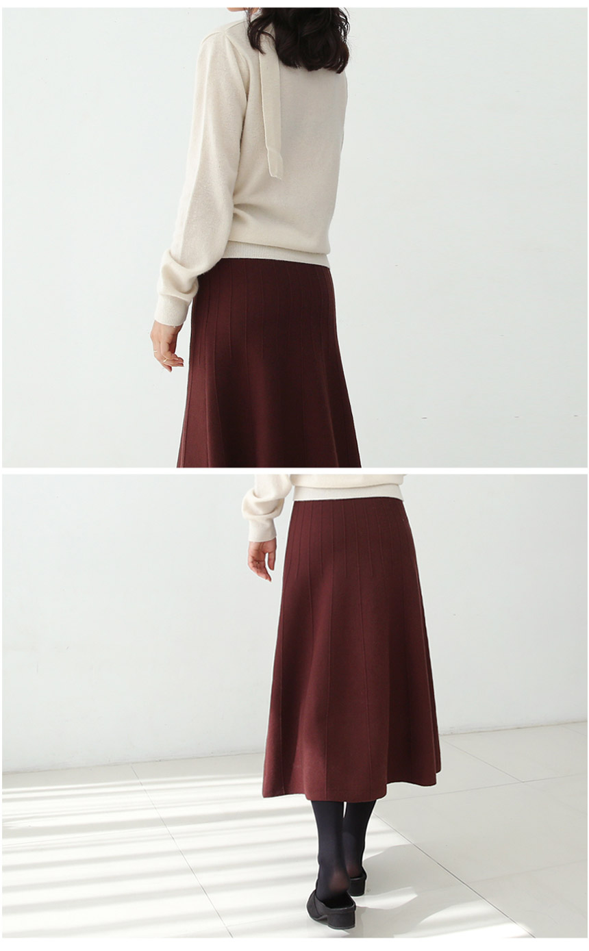 Knit Flare Long Skirts Charlotte A Line 30 Women F
