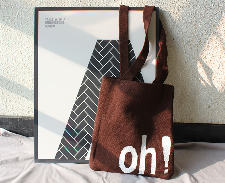 Double knit eco bag Shoulder bag Knit bag Winter k