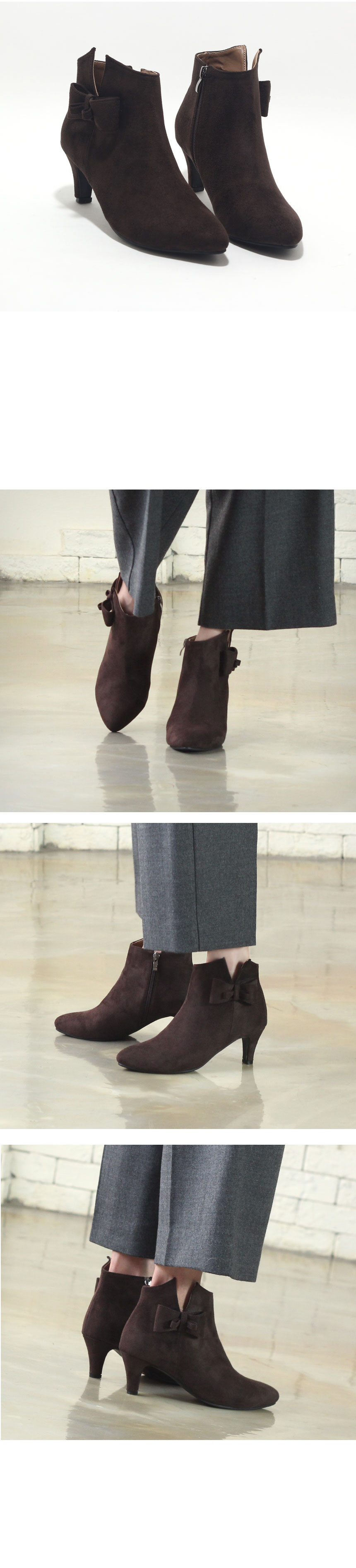 Ribbon Suede 6cm Angle Boots 836 Winter Ankle Hill