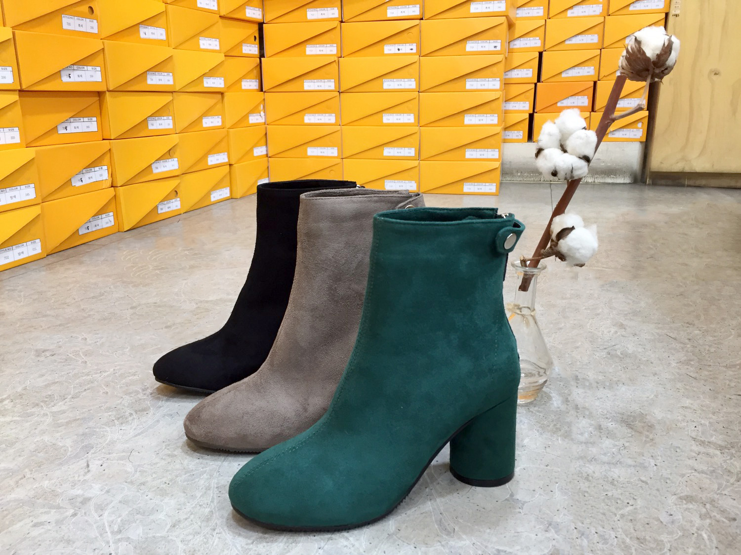 7cm merci simple suede suede round hoodie Ankle bo