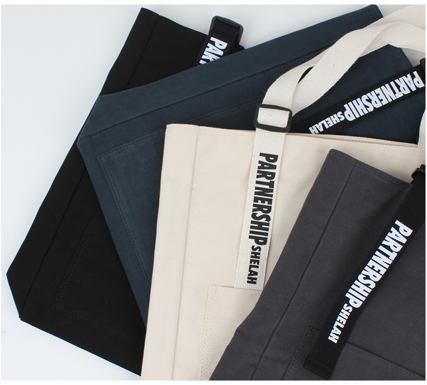 Shoulder Pocket Eco Back Lettering Canvas Bag Dail