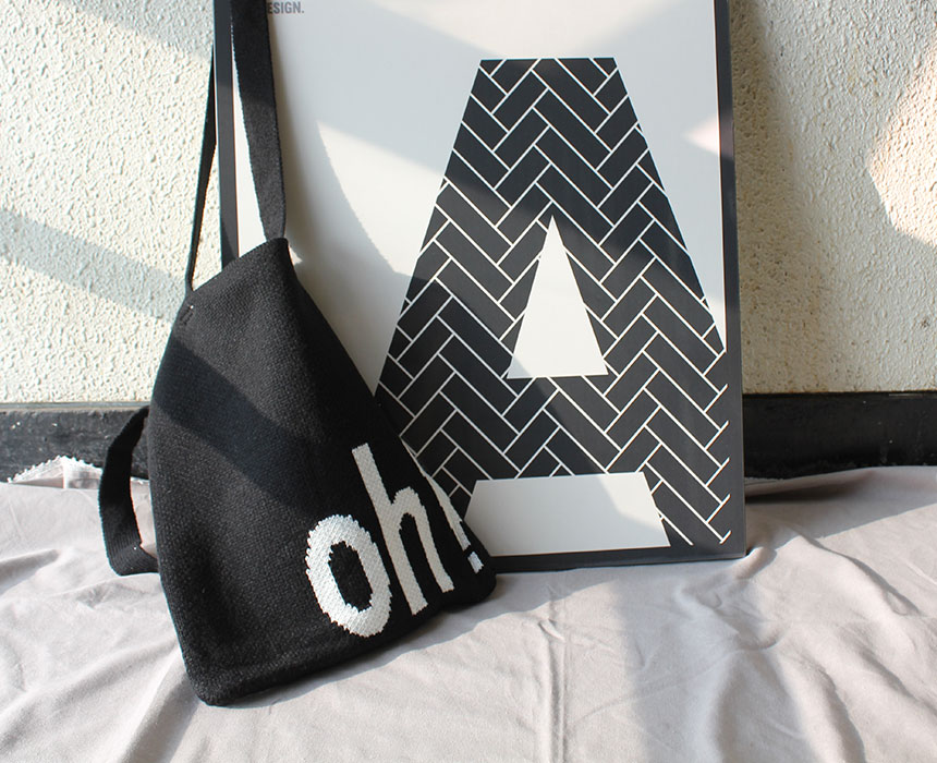 Double knit eco bag Shoulder bag Knit bag Winter k