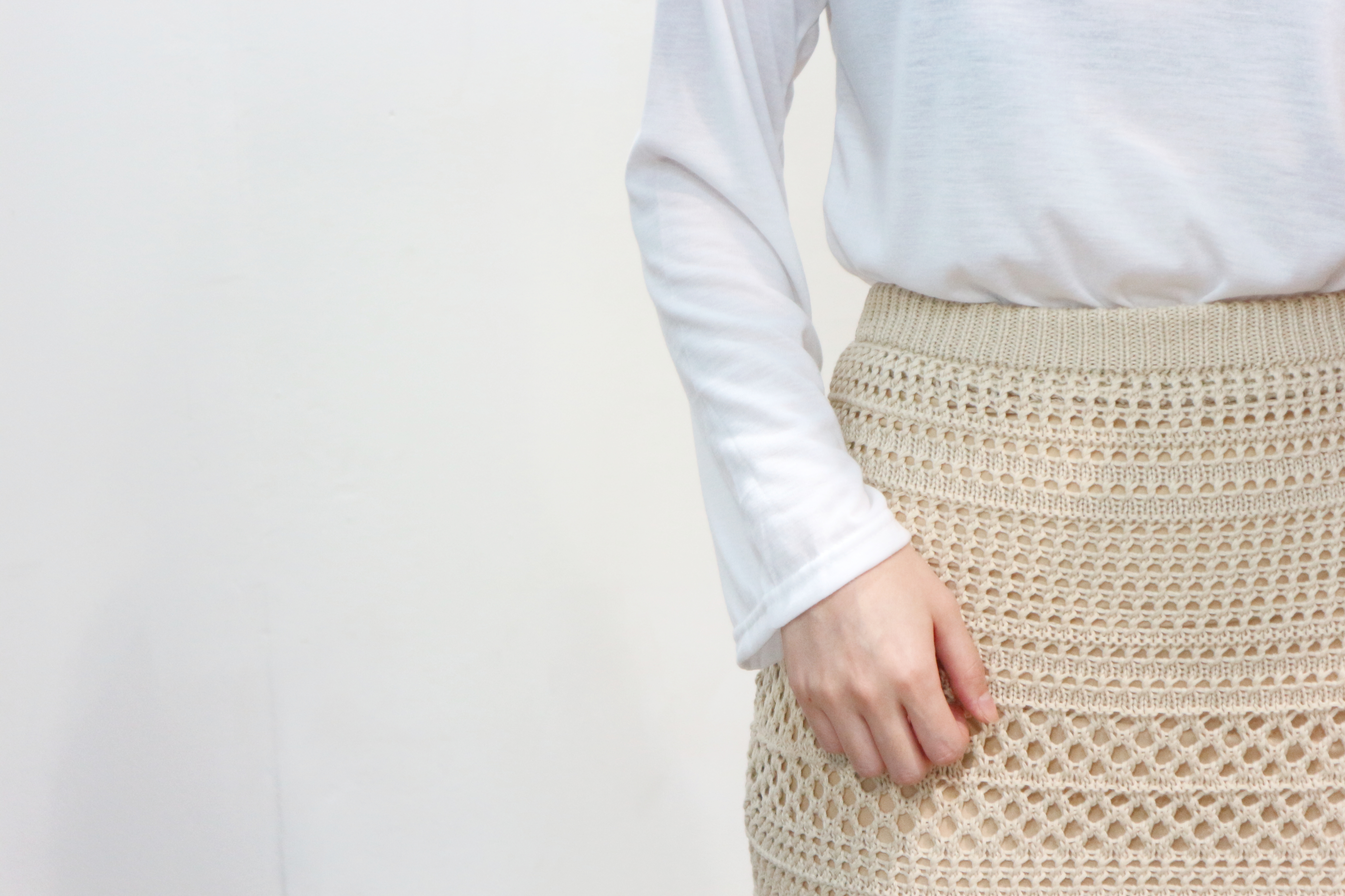 See-through Mermaid Knit Long Skirt Skirt Bending