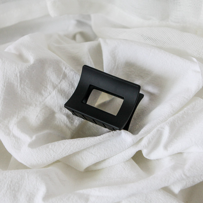 Hair Accessories Matte Black Square Pincers Lovely