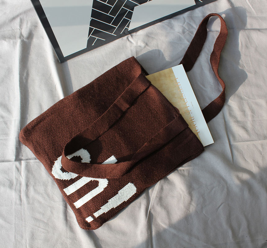 Double knit eco bag Shoulder bag Knit bag Winter k