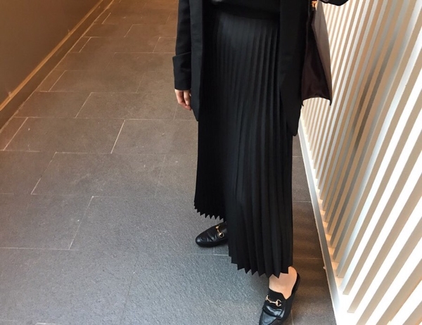 Shine Long Pleated Skirt Twill Girls Twenties Autu