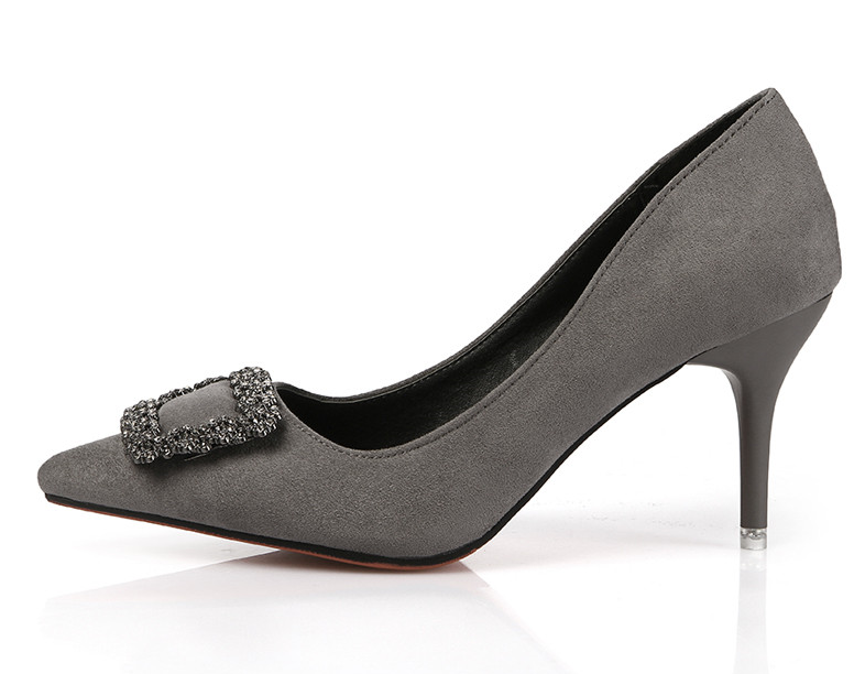 Beads Square Stiletto Hill Spiked Shoe 20s Women M