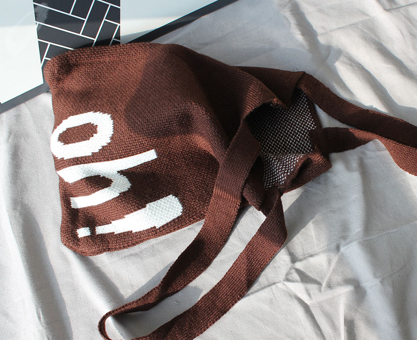 Double knit eco bag Shoulder bag Knit bag Winter k