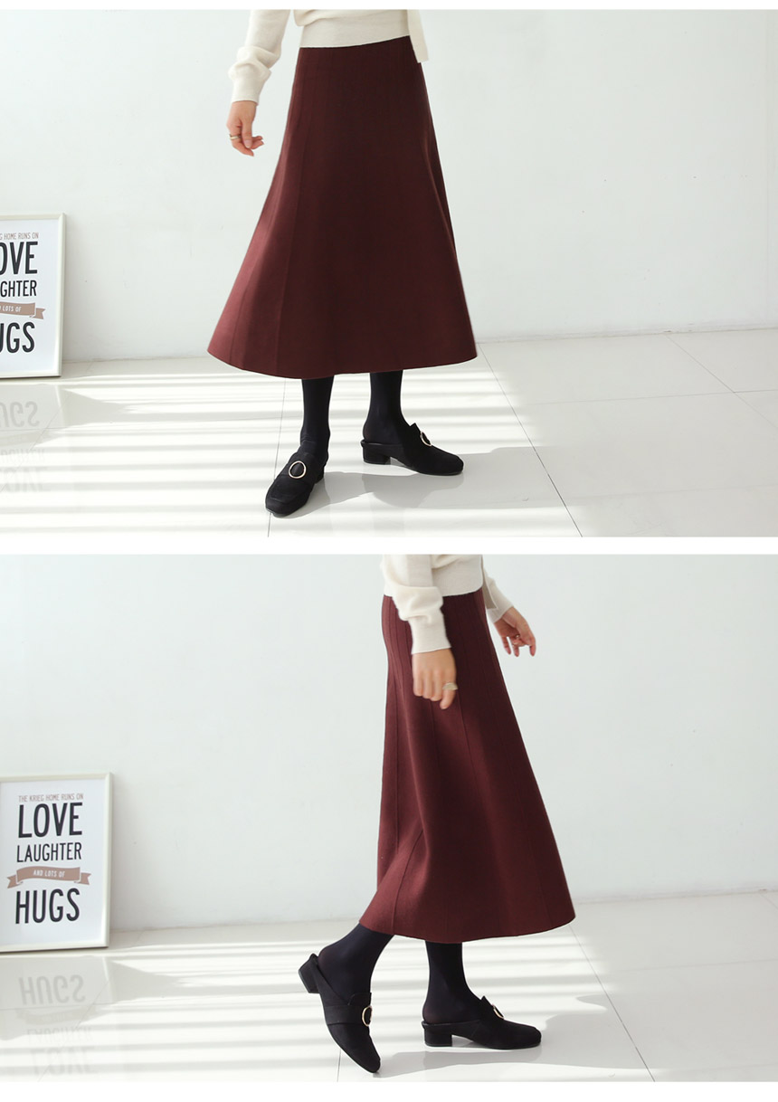 Knit Flare Long Skirts Charlotte A Line 30 Women F