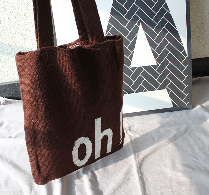 Double knit eco bag Shoulder bag Knit bag Winter k