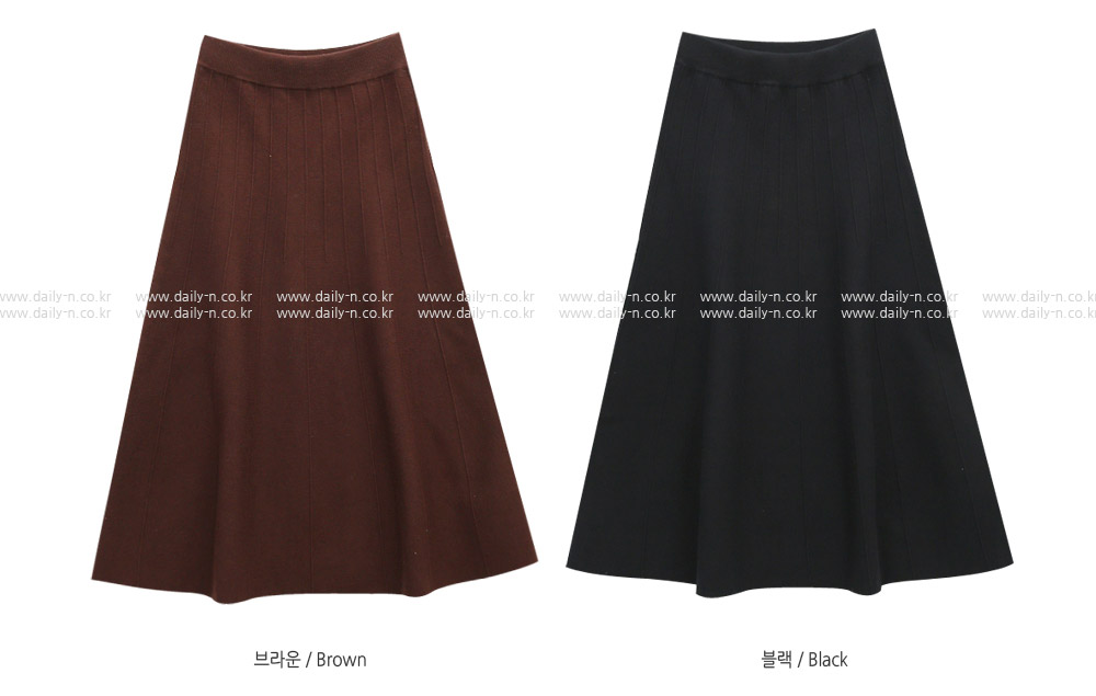 Knit Flare Long Skirts Charlotte A Line 30 Women F