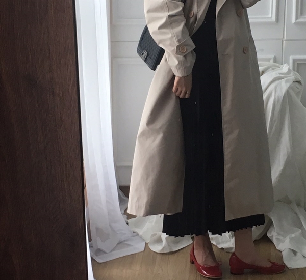 Shine Long Pleated Skirt Twill Girls Twenties Autu