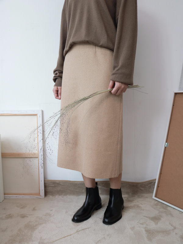 Woolen Long Skirt 2color Vegetable Winter Pit H Li