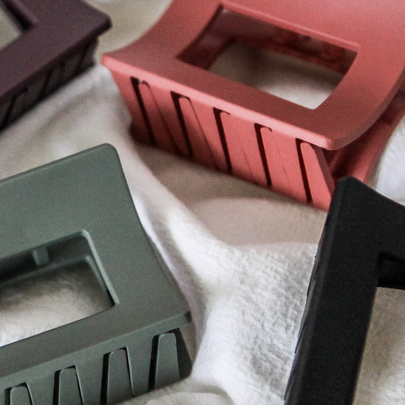 Hair Accessories Matte Black Square Pincers Lovely