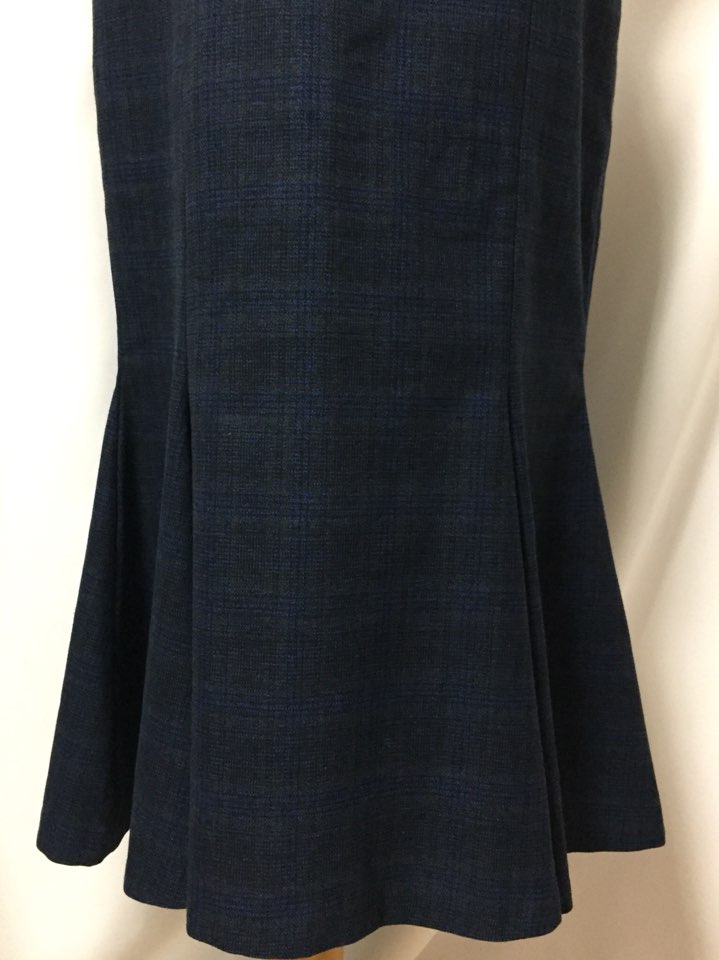 Check Mermaid skirt 2col Stylish neat modern sensi